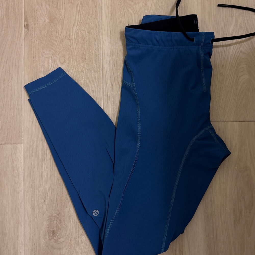 Lululemon Blue Drawstring Leggings Elastic Waist Size M/L